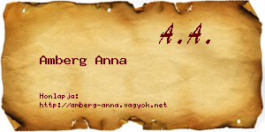 Amberg Anna névjegykártya